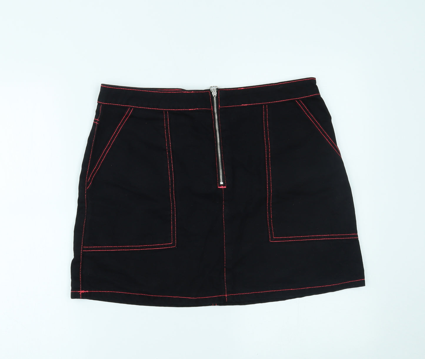 Primark Womens Black  Denim Mini Skirt Size 16