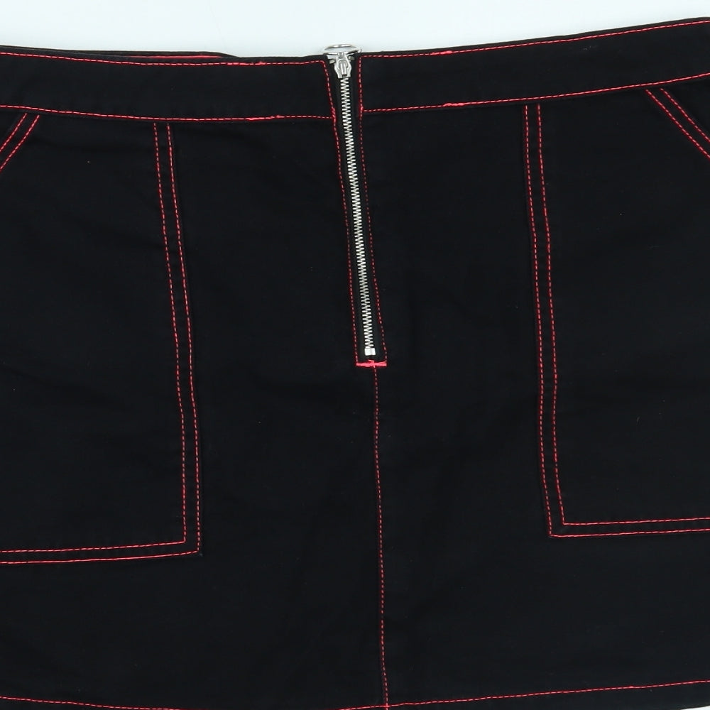 Primark Womens Black  Denim Mini Skirt Size 16