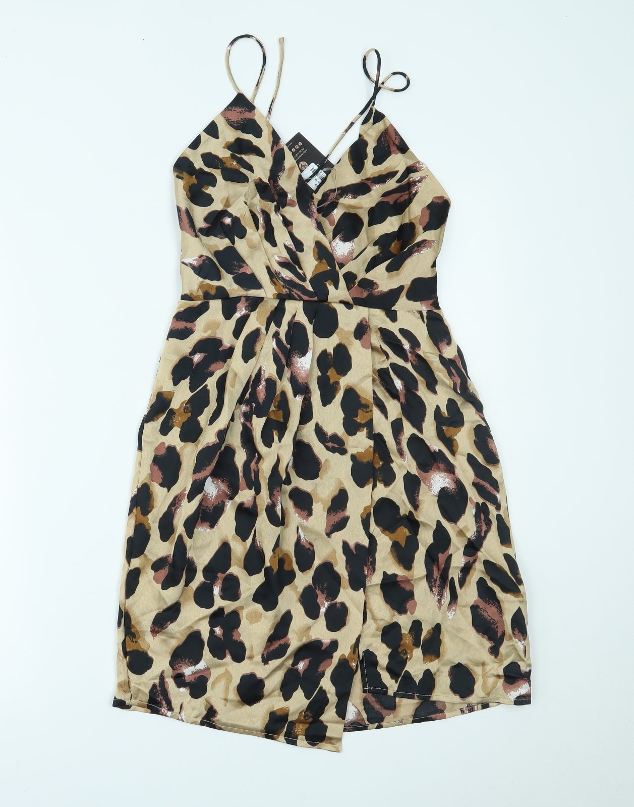 Misspap Womens Brown Animal Print  Slip Dress  Size 10