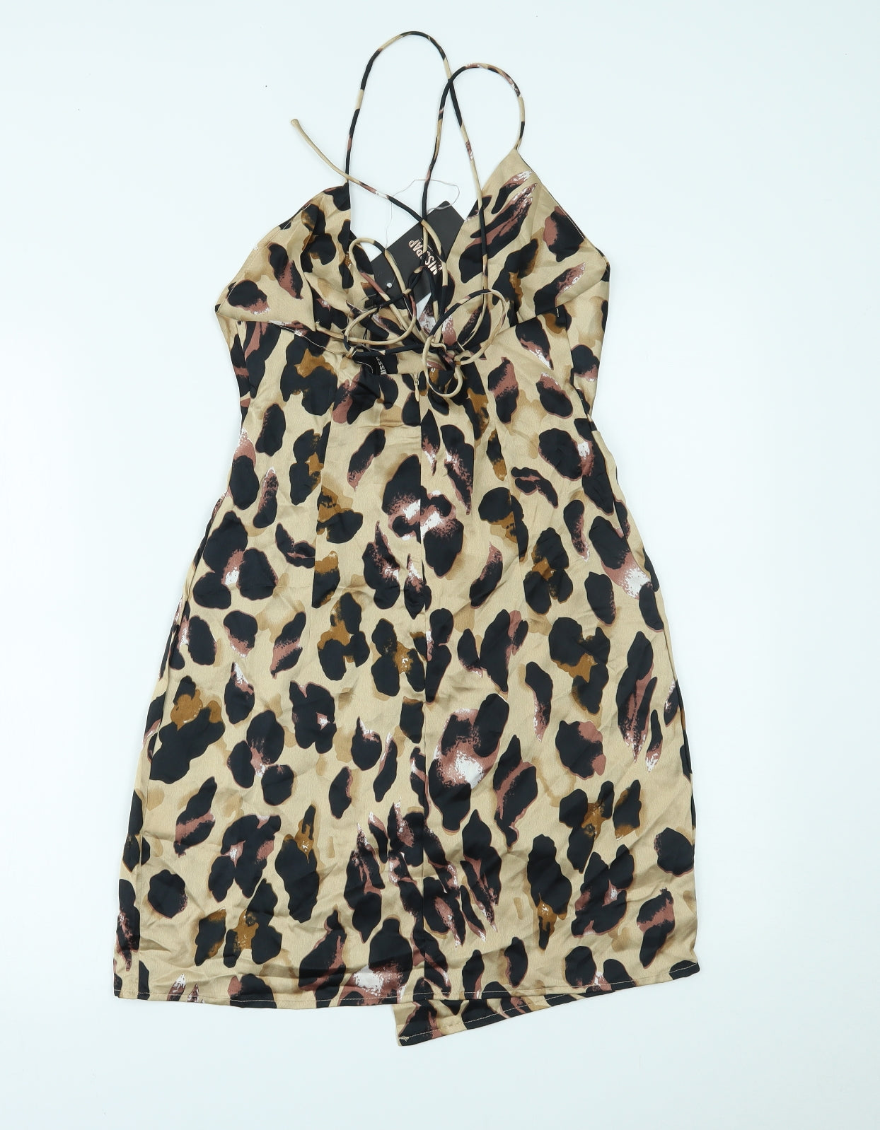 Misspap Womens Brown Animal Print  Slip Dress  Size 10