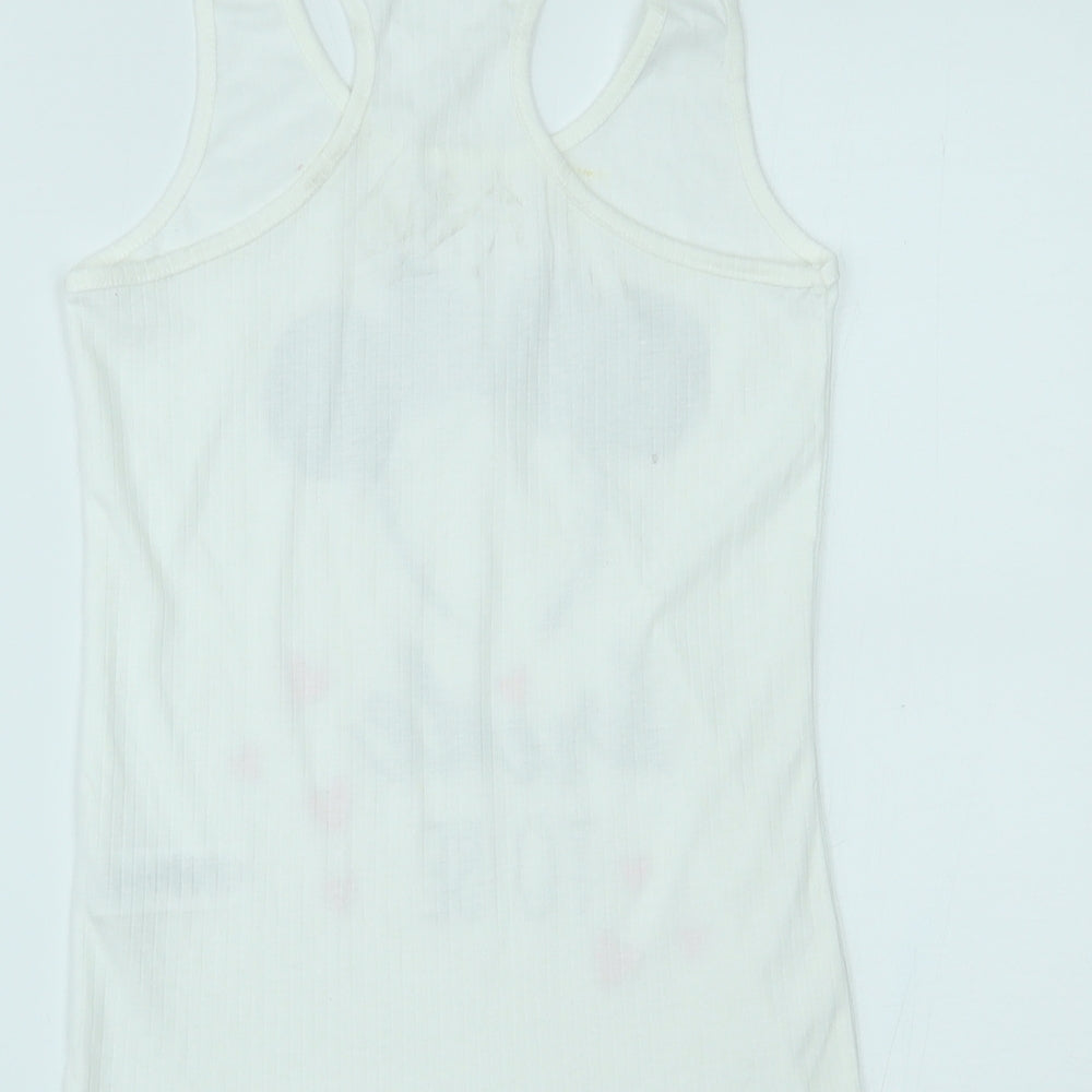 Primark Womens White   Top Pyjama Top Size S