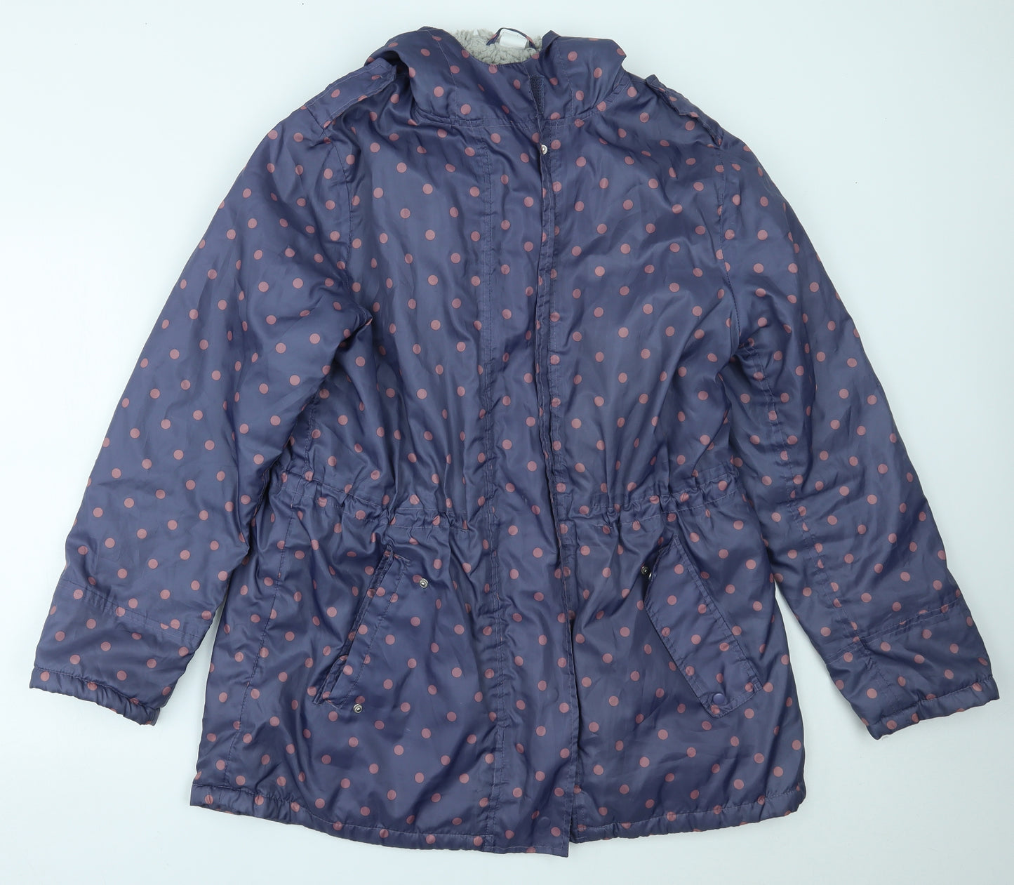 Cotton Traders Womens Purple Polka Dot  Rain Coat Coat Size 16
