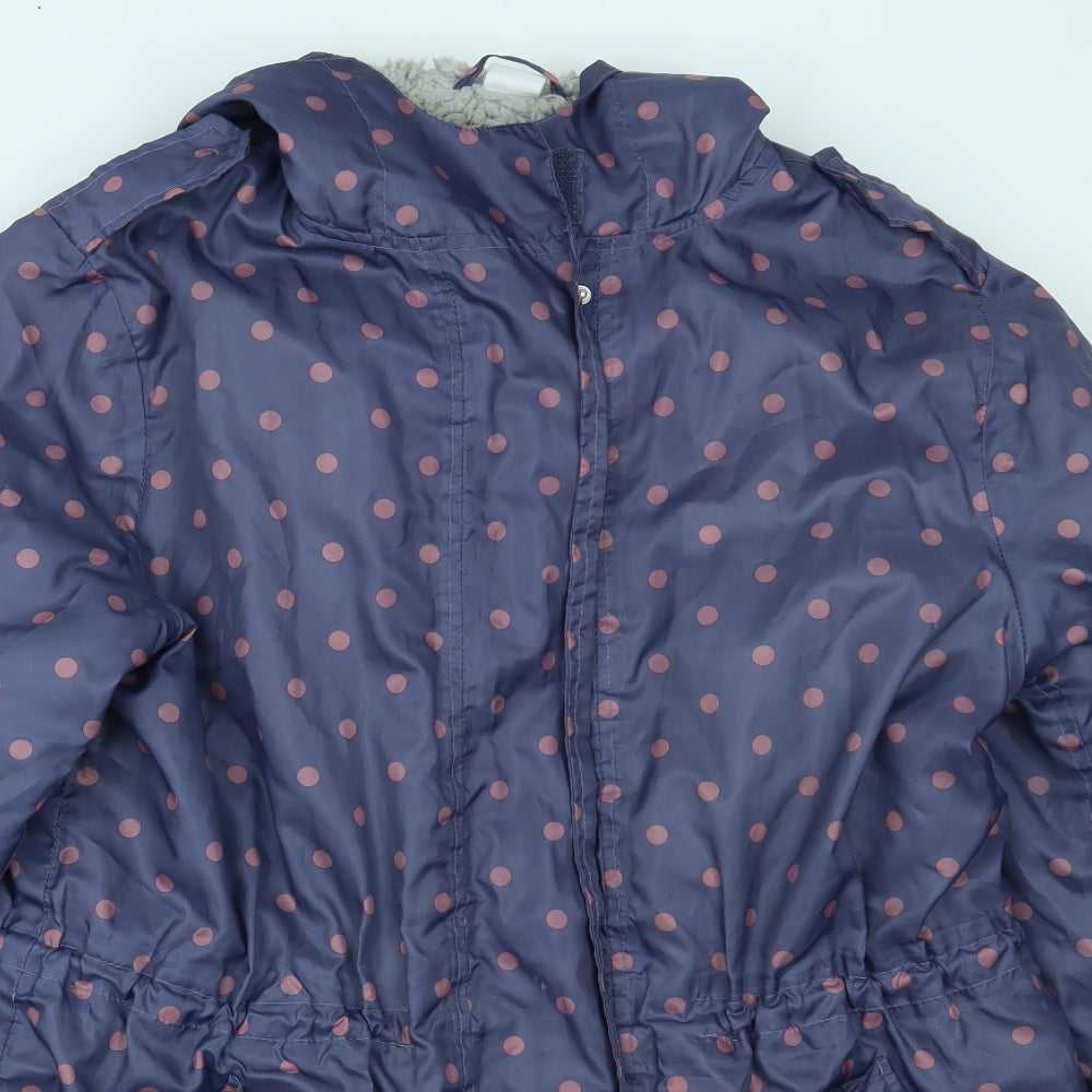 Cotton Traders Womens Purple Polka Dot  Rain Coat Coat Size 16
