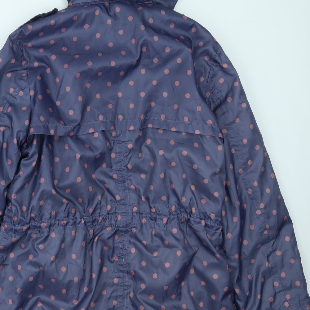 Cotton Traders Womens Purple Polka Dot  Rain Coat Coat Size 16