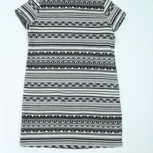 NEXT Womens Grey Geometric  T-Shirt Dress  Size 10