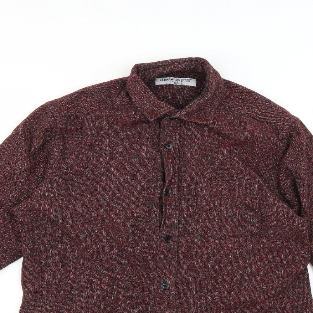 Cedar Wood State Mens Red    Button-Up Size XS