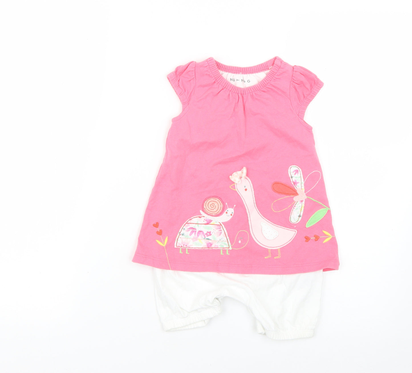 Nutmeg Baby Pink Geometric  Babygrow One-Piece Size 9-12 Months