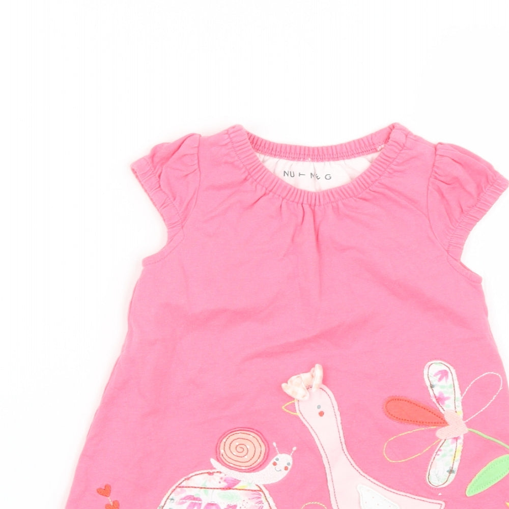 Nutmeg Baby Pink Geometric  Babygrow One-Piece Size 9-12 Months