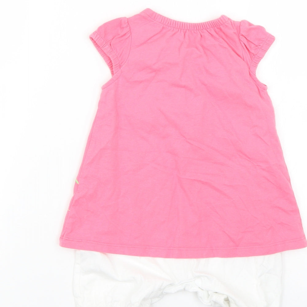 Nutmeg Baby Pink Geometric  Babygrow One-Piece Size 9-12 Months