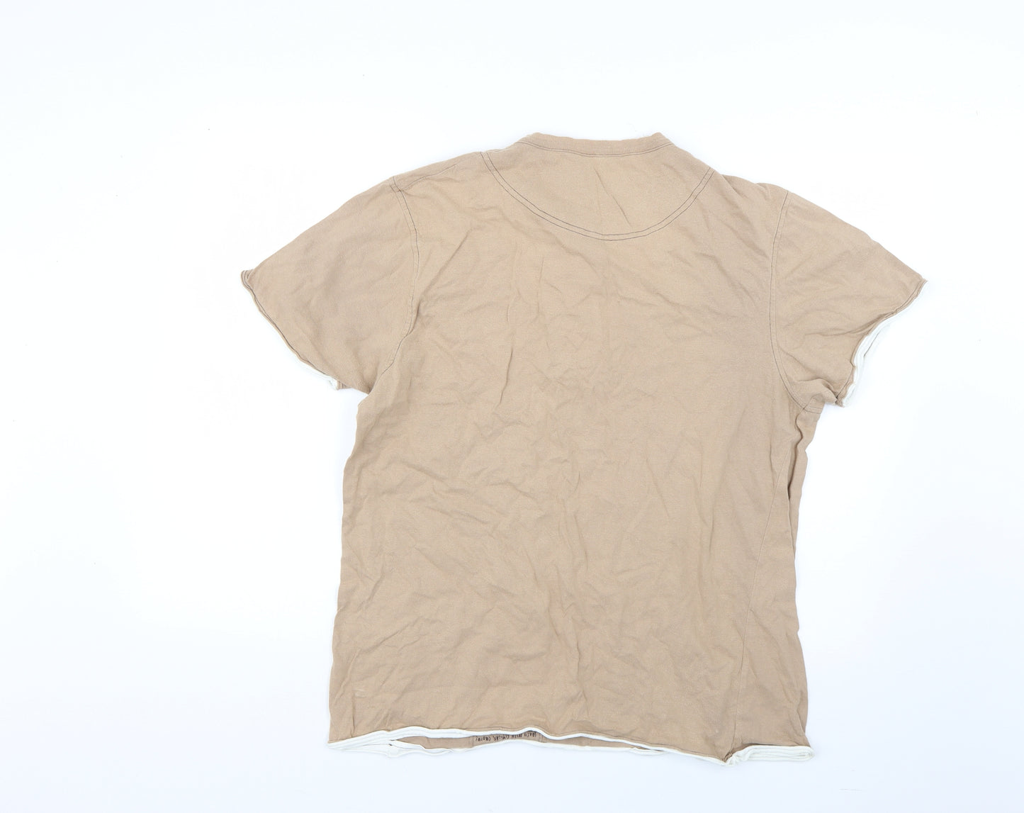 Tom Wolfe Mens Beige    T-Shirt Size L