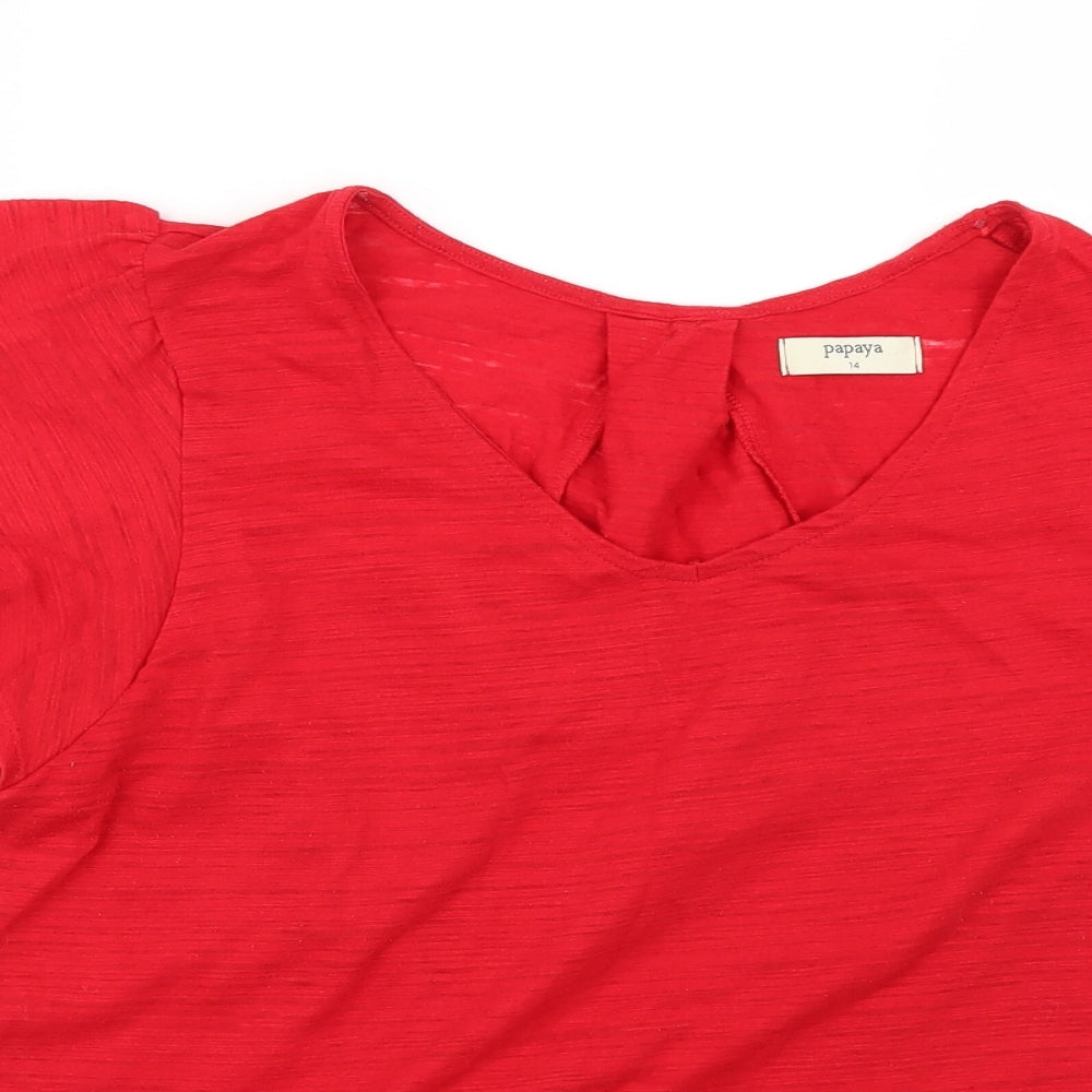 Papaya Womens Red   Basic Blouse Size 14