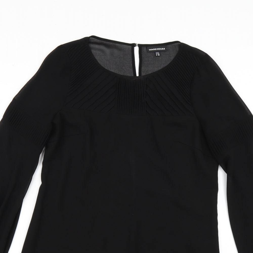 Warehouse Womens Black   Shirt Dress  Size 12