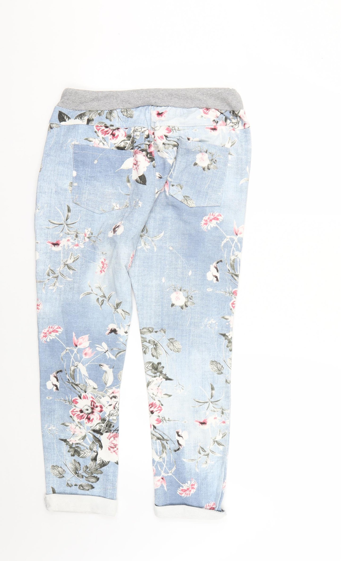 Preworn Womens Blue Floral  Jogger Trousers  L23 in