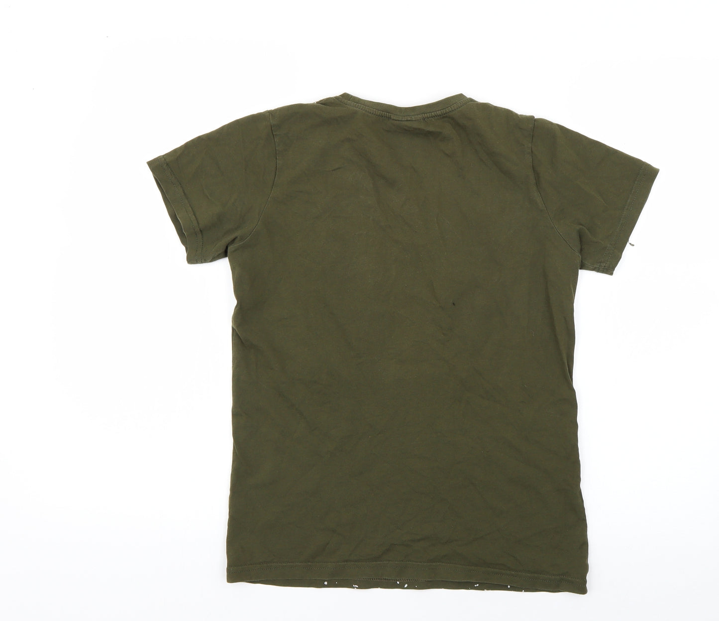 adidas Boys Green Geometric  Basic T-Shirt Size 12-13 Years
