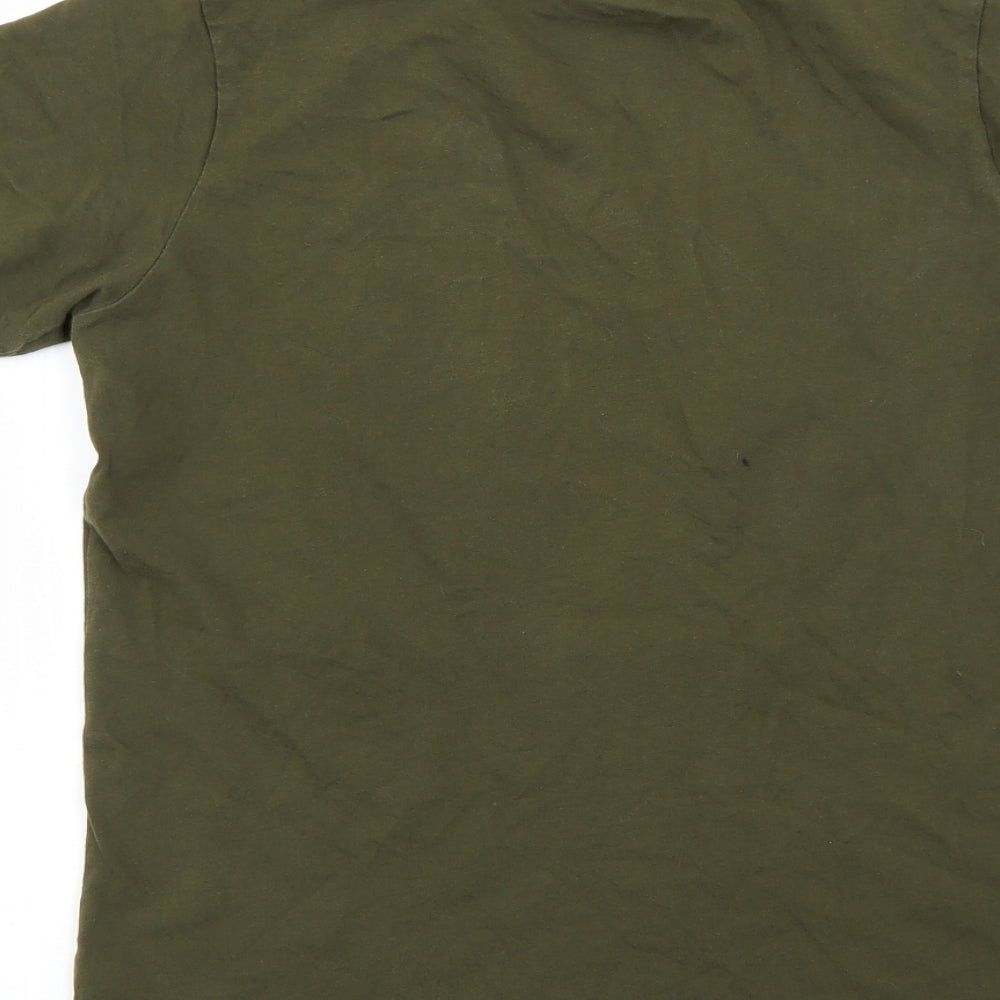 adidas Boys Green Geometric  Basic T-Shirt Size 12-13 Years