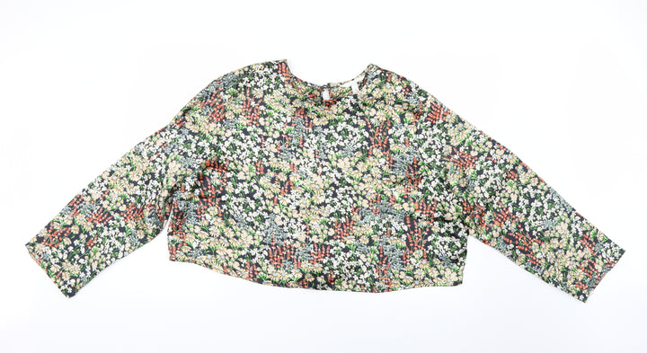 H&M Womens Multicoloured Floral Basic Blouse Size XL