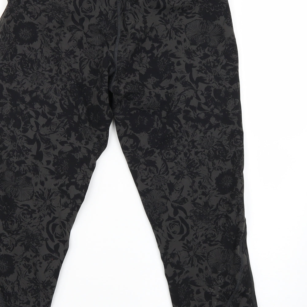USA Pro Womens Grey Geometric  Cropped Leggings Size 12 L17 in