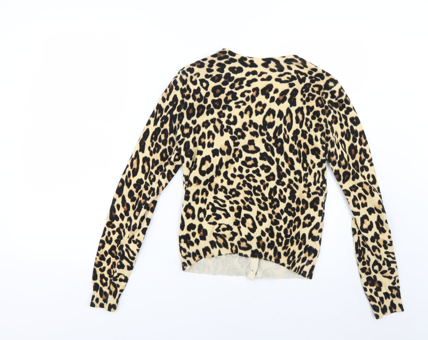 H&M Womens Brown Animal Print  Cardigan Jumper Size S