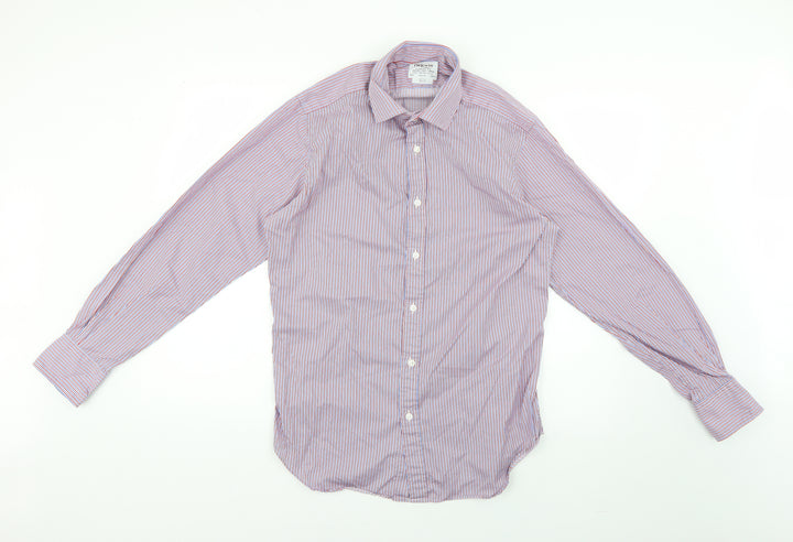 t m jewin Mens Multicoloured Striped Dress Shirt Size 34