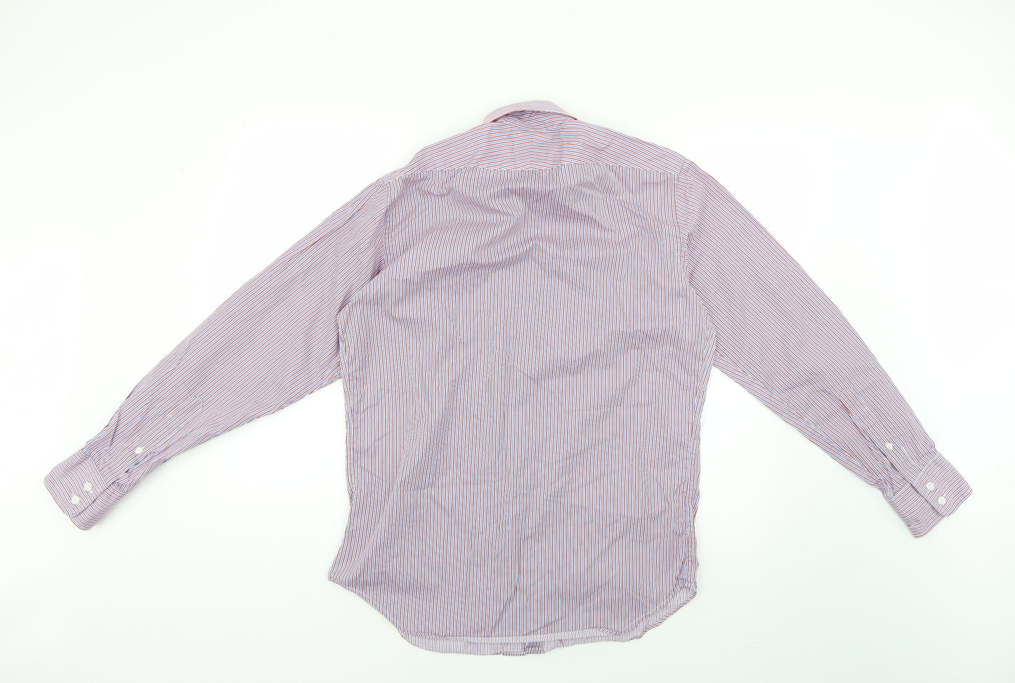 t m jewin Mens Multicoloured Striped   Dress Shirt Size 34