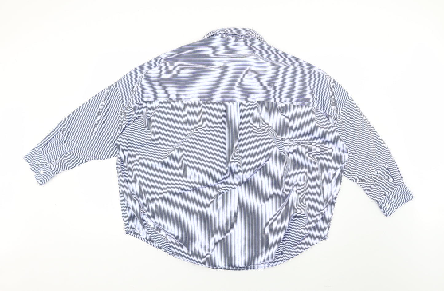 French Connection Mens Blue Striped   Dress Shirt Size M