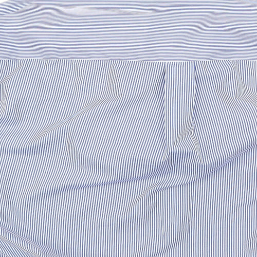 French Connection Mens Blue Striped   Dress Shirt Size M