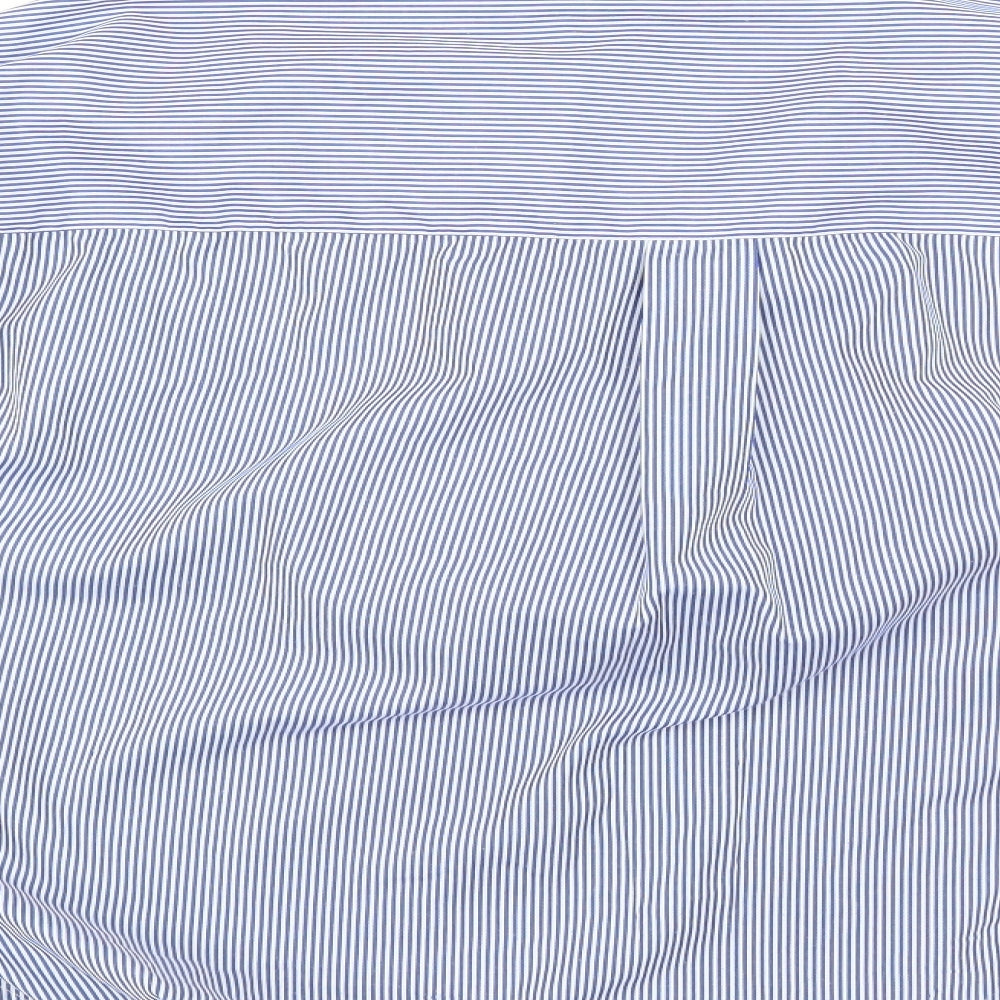 French Connection Mens Blue Striped   Dress Shirt Size M