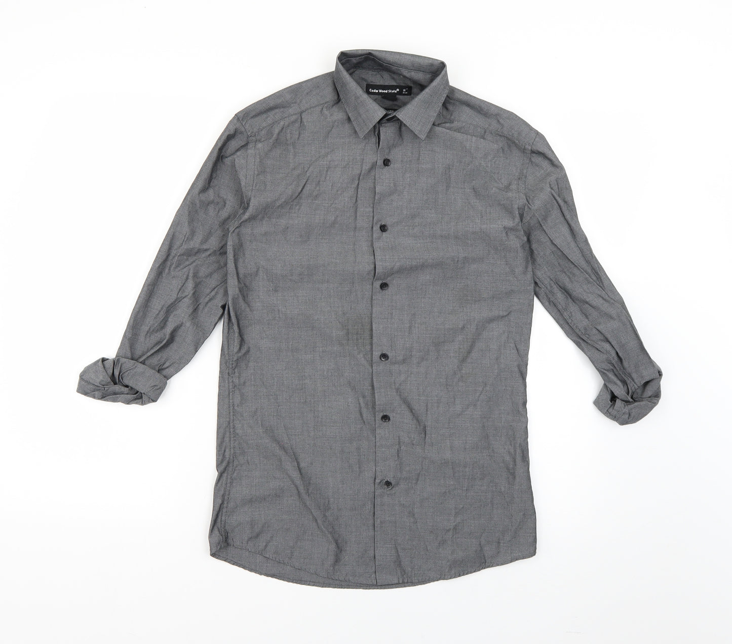 Cedar Wood State Mens Grey    Dress Shirt Size 36