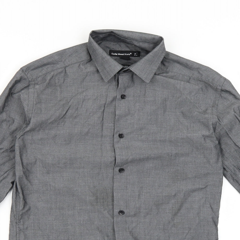 Cedar Wood State Mens Grey    Dress Shirt Size 36