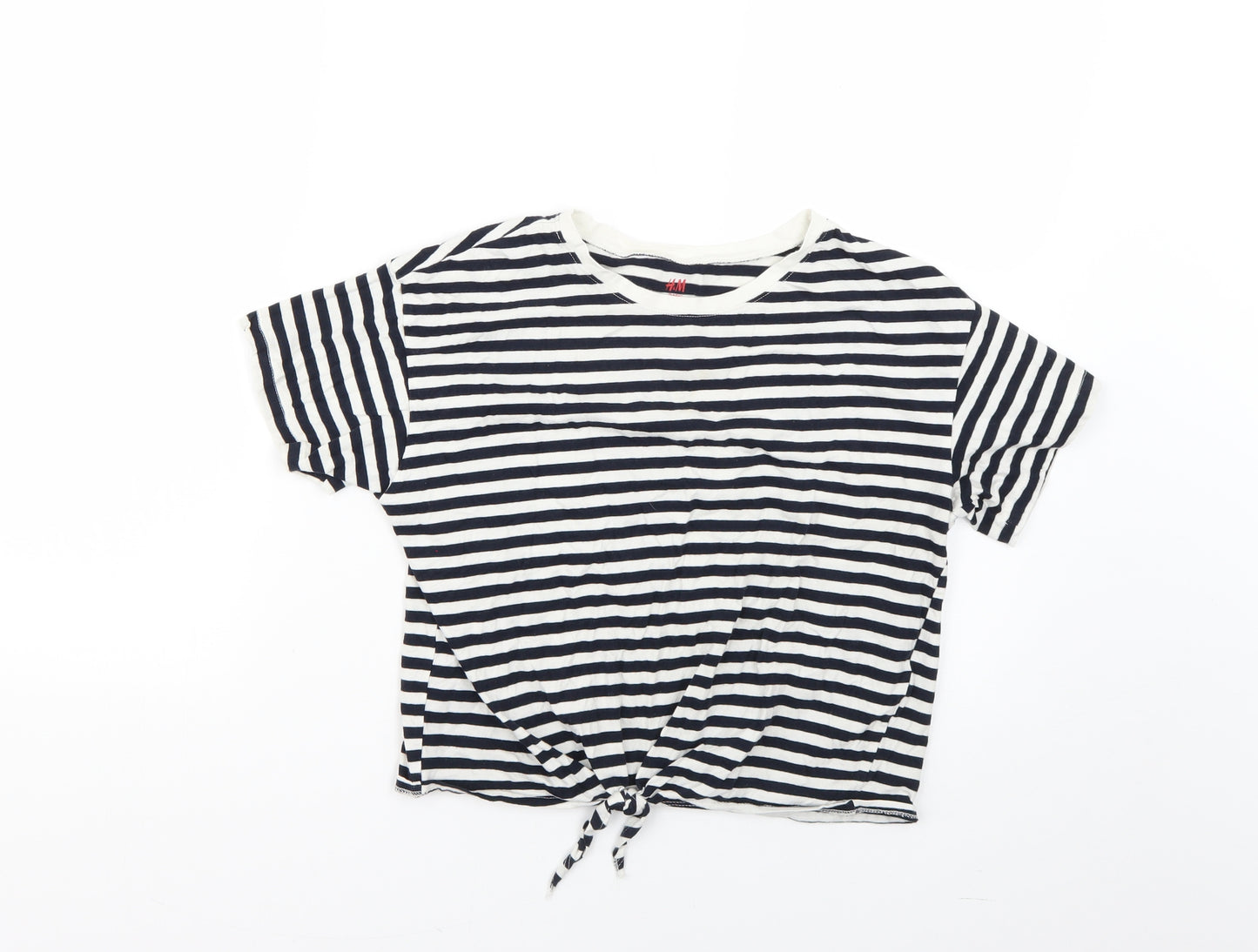 H&M Girls Multicoloured Striped  Basic T-Shirt Size 13-14 Years