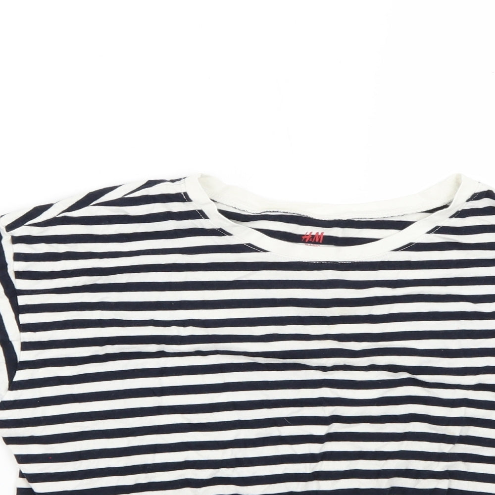 H&M Girls Multicoloured Striped  Basic T-Shirt Size 13-14 Years