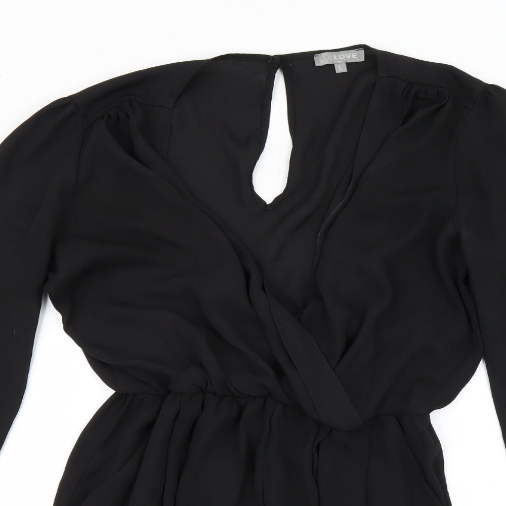 Love Womens Black   Playsuit One-Piece Size L
