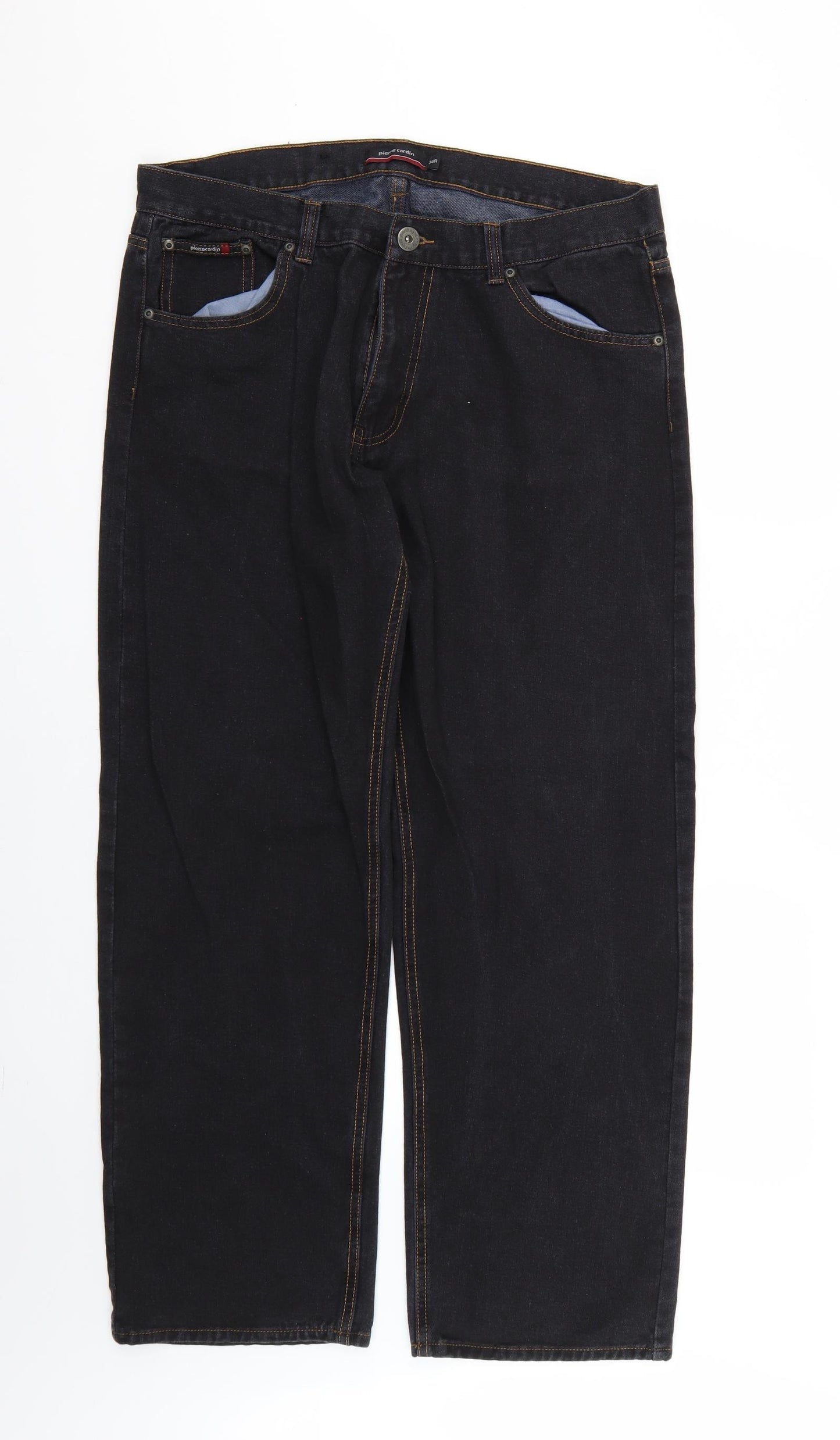Pierre Cardin Mens Black   Straight Jeans Size 38 L28 in