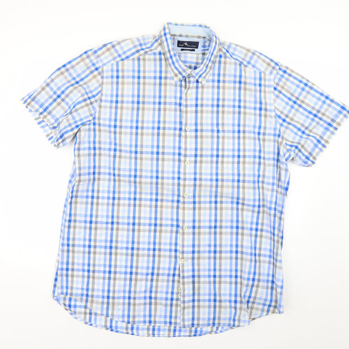 dos galgos Mens Blue Check   Dress Shirt