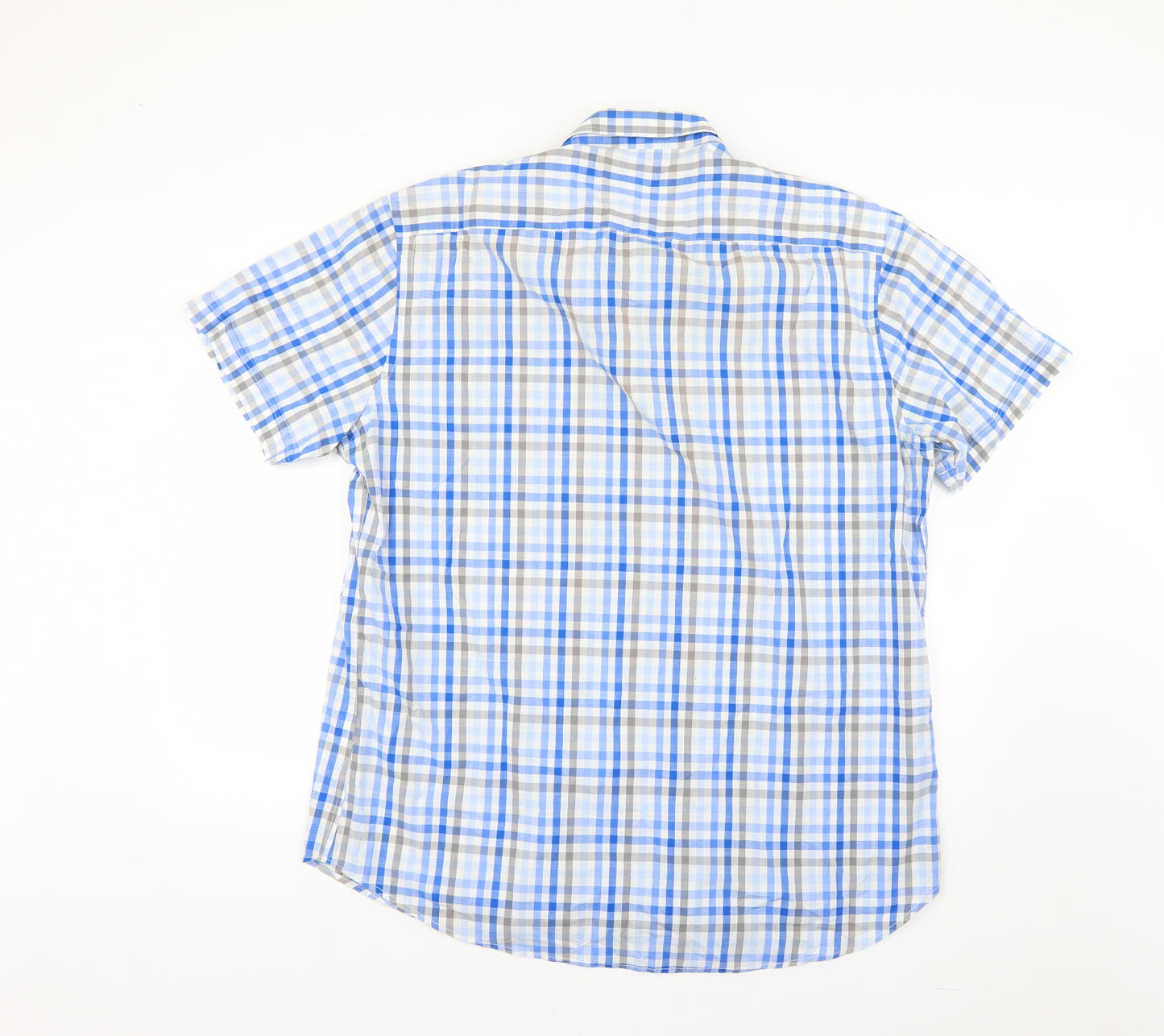 dos galgos Mens Blue Check   Dress Shirt