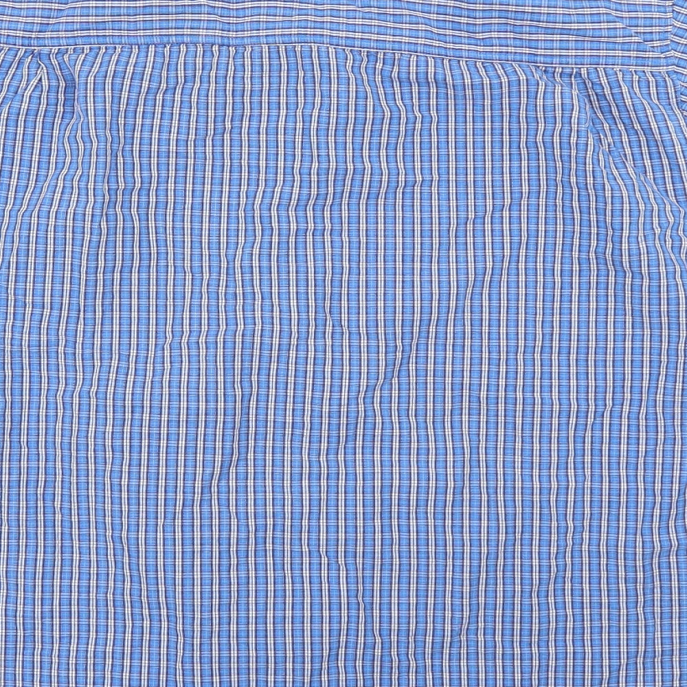 Lincoln Mens Blue Check   Dress Shirt Size XL