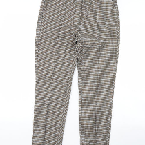 Mng Womens Beige Plaid  Trousers  Size S L30 in