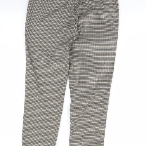 Mng Womens Beige Plaid  Trousers  Size S L30 in