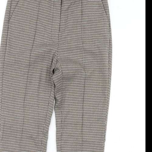 Mng Womens Beige Plaid  Trousers  Size S L30 in