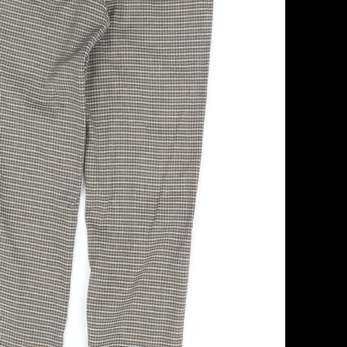 Mng Womens Beige Plaid  Trousers  Size S L30 in