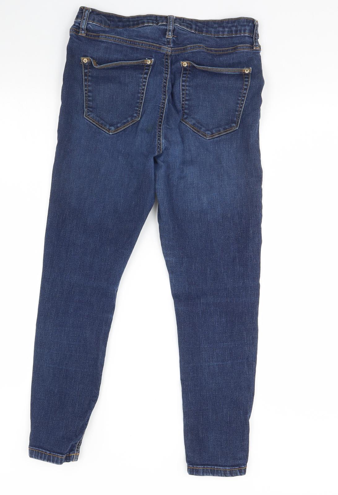 Miss Selfridge Womens Blue  Denim Skinny Jeans Size 12 L28 in