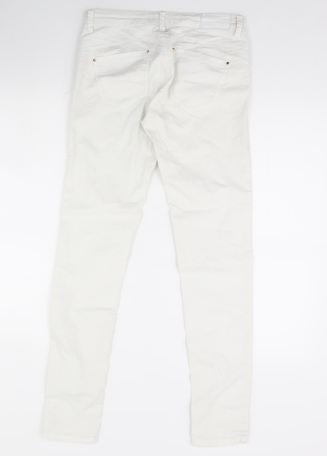 Stradivarius Womens White  Denim Skinny Jeans Size 10 L29 in