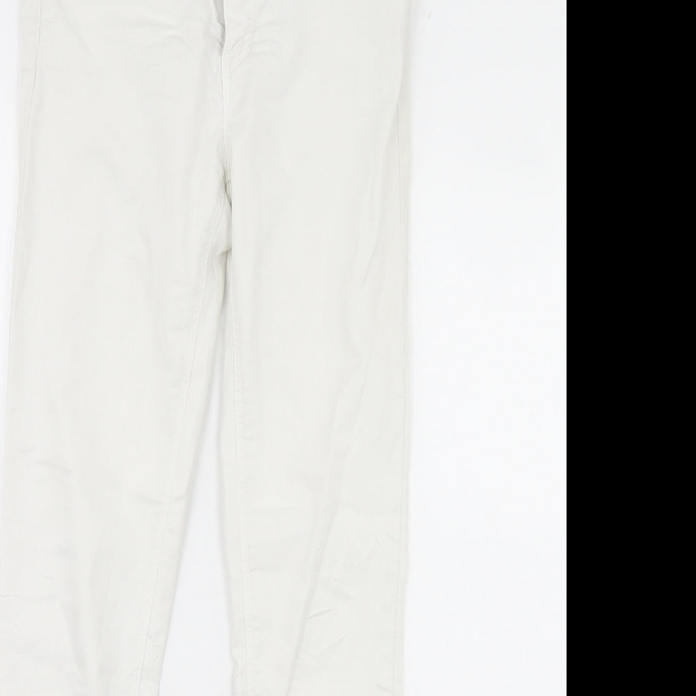Stradivarius Womens White  Denim Skinny Jeans Size 10 L29 in
