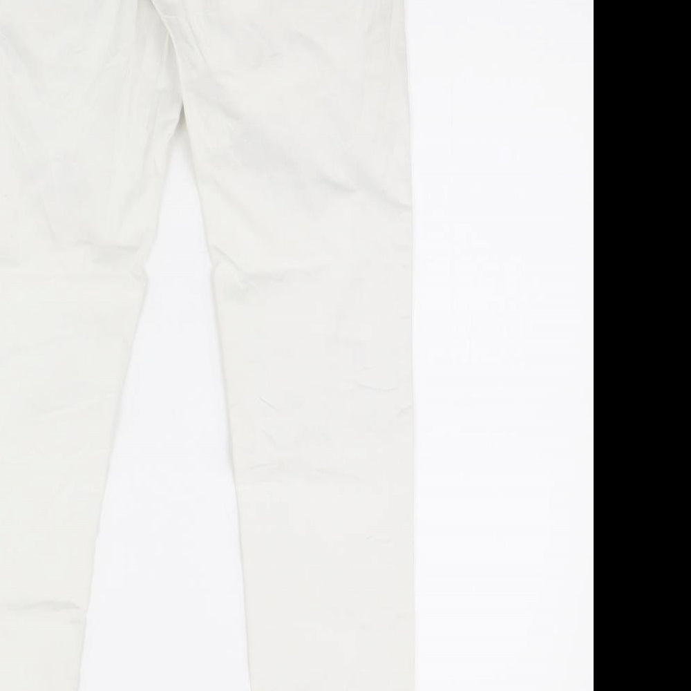 Stradivarius Womens White  Denim Skinny Jeans Size 10 L29 in