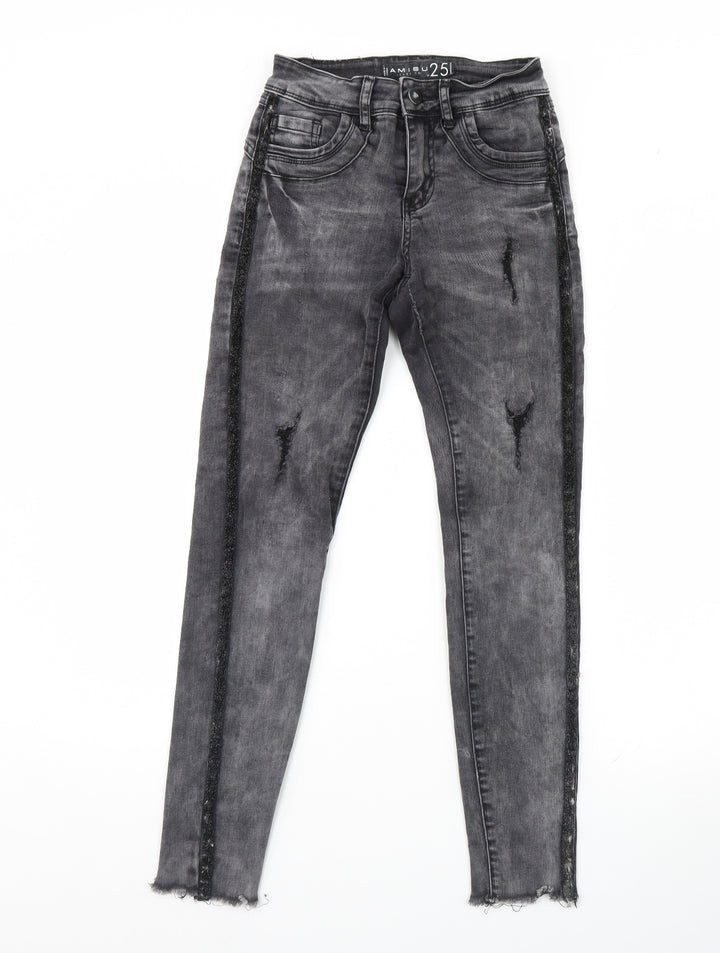 Amisu Womens Grey  Denim Skinny Jeans Size 25 L27 in