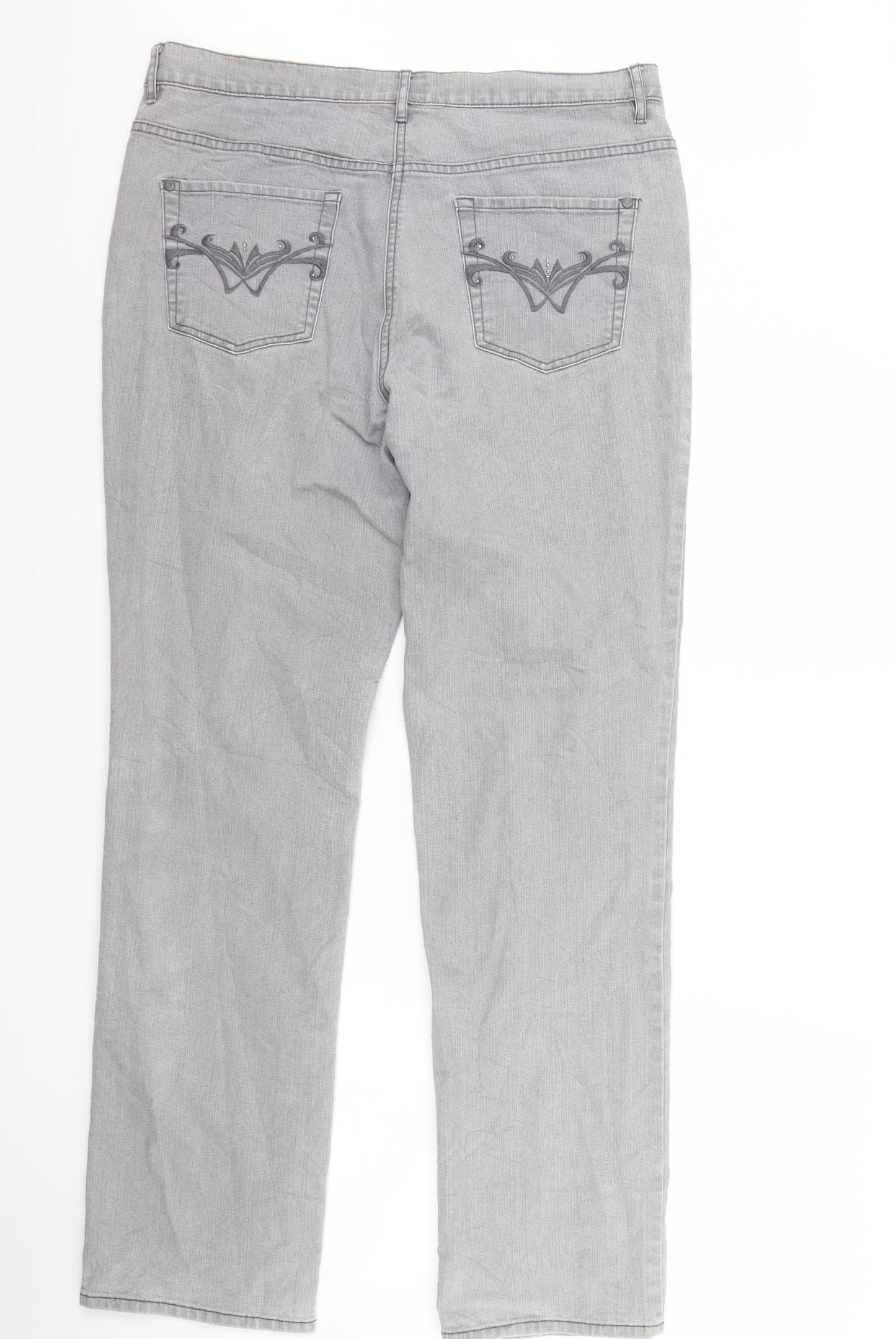 Vianni Womens Grey  Denim Bootcut Jeans Size 16 L34 in