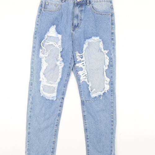Momokrom Womens Blue  Denim Straight Jeans Size 10 L29 in