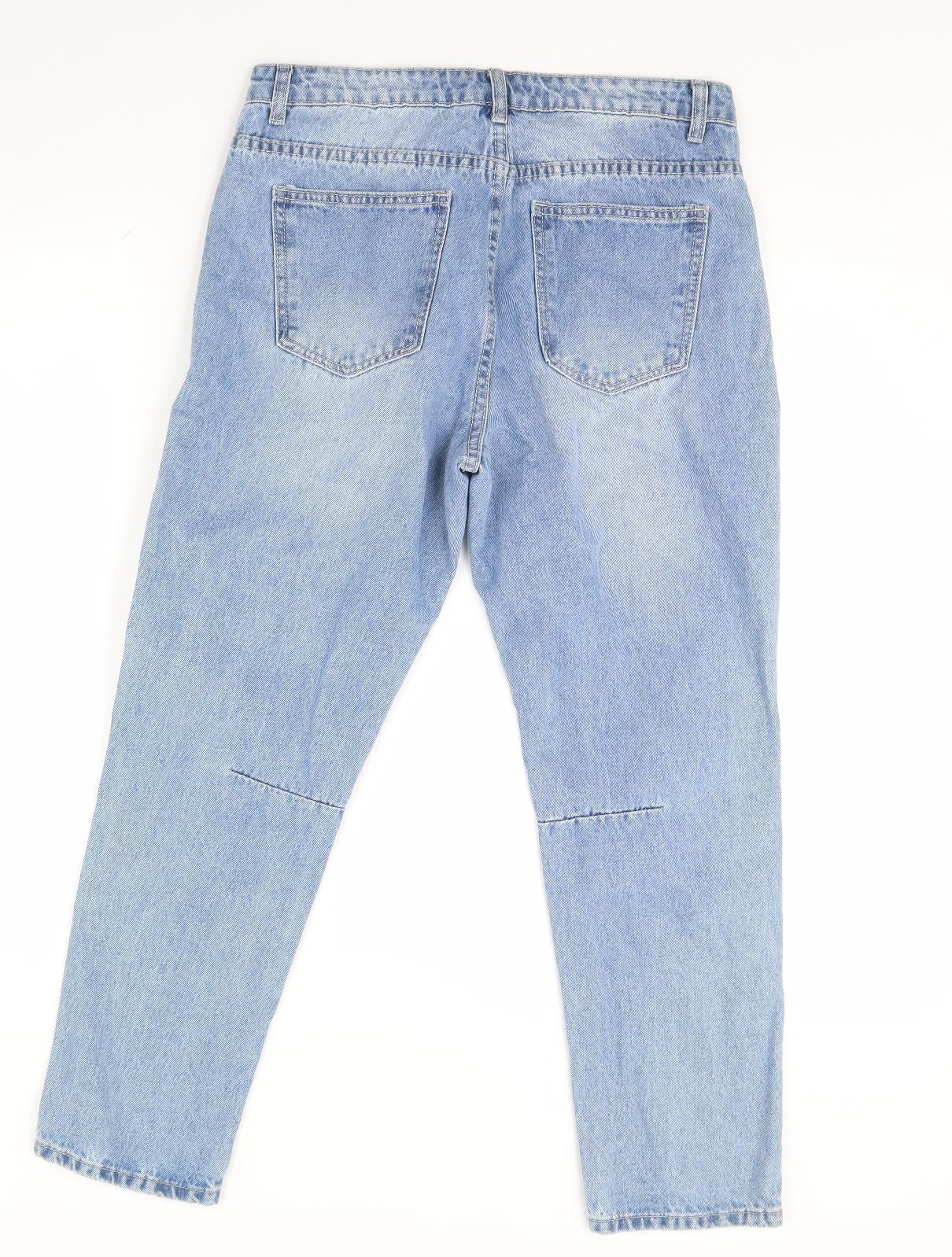 Momokrom Womens Blue  Denim Straight Jeans Size 10 L29 in