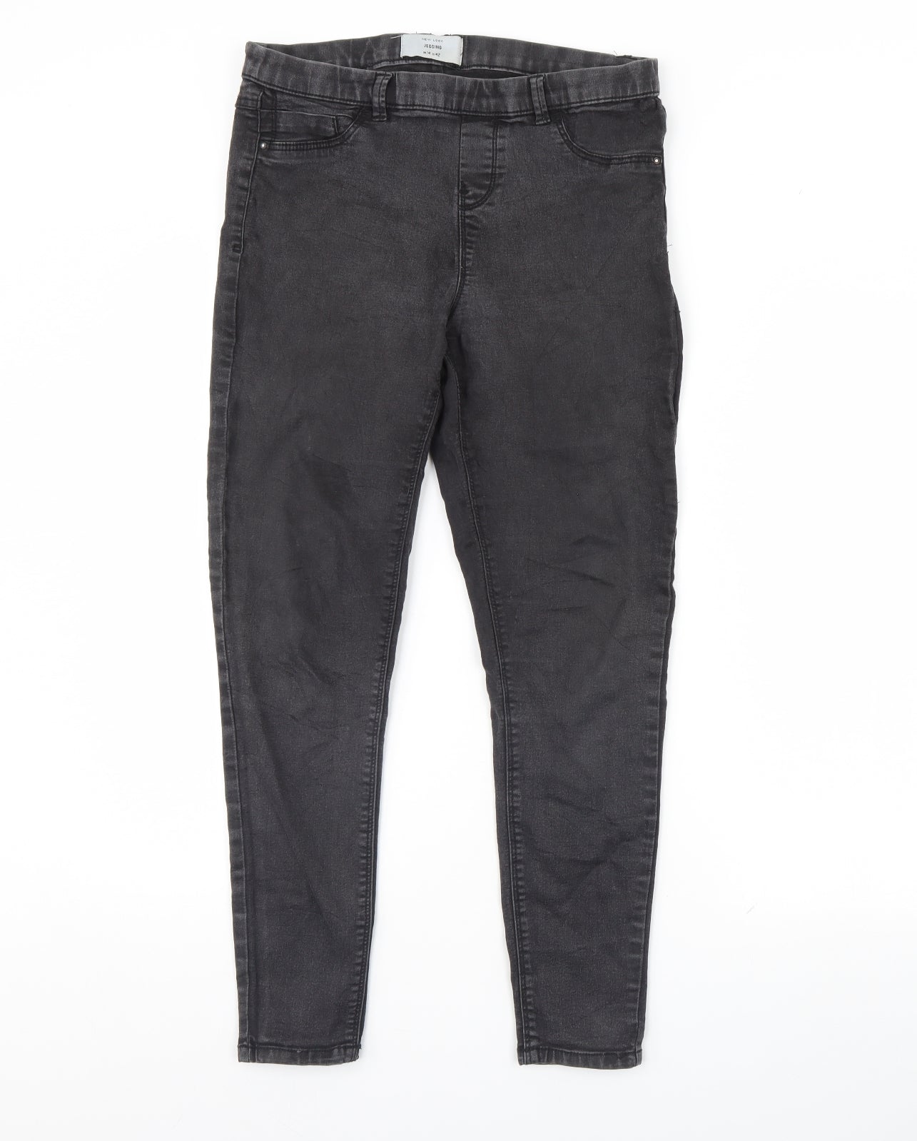 New Look Womens Grey  Denim Jegging Jeans Size 14 L28 in