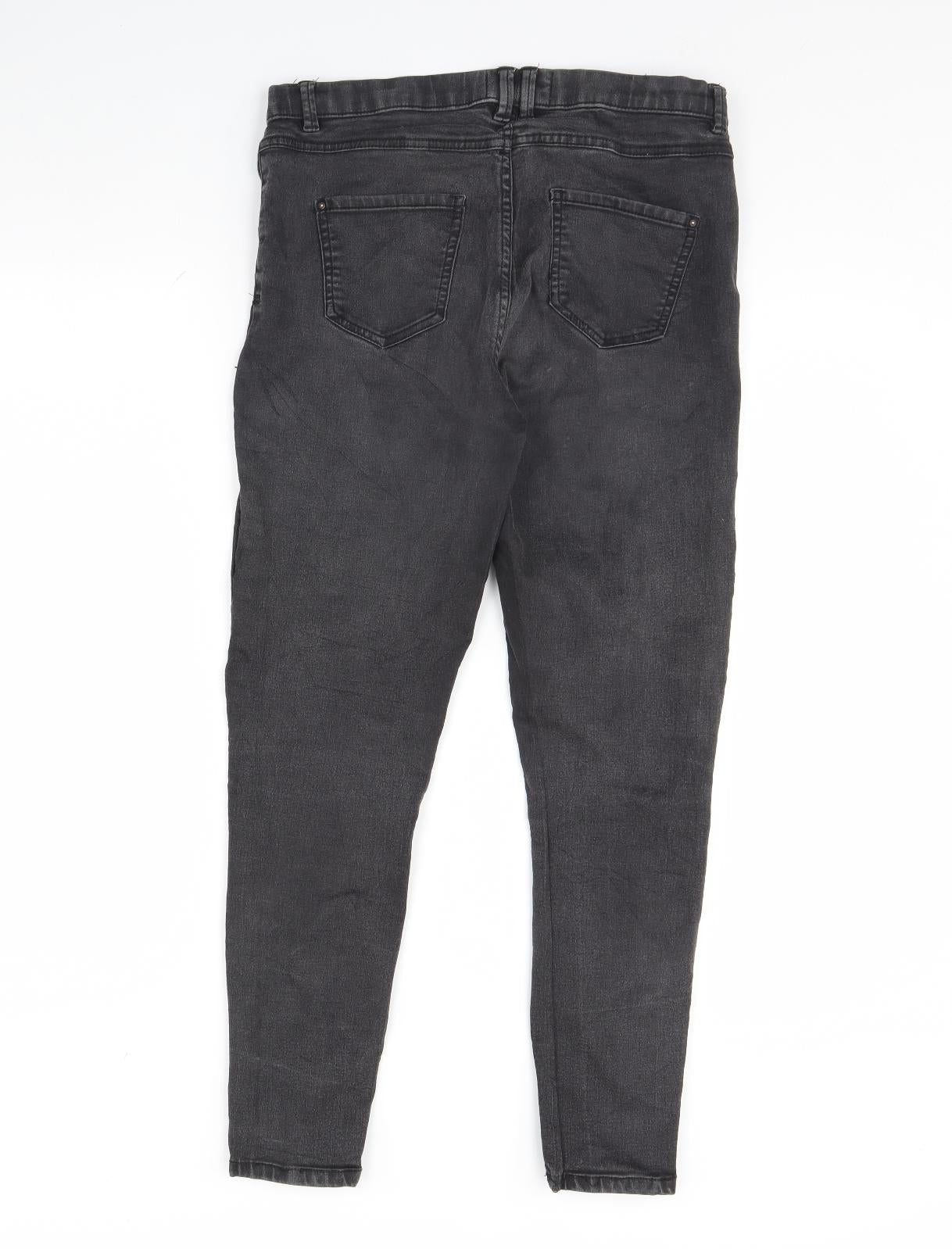 New Look Womens Grey  Denim Jegging Jeans Size 14 L28 in